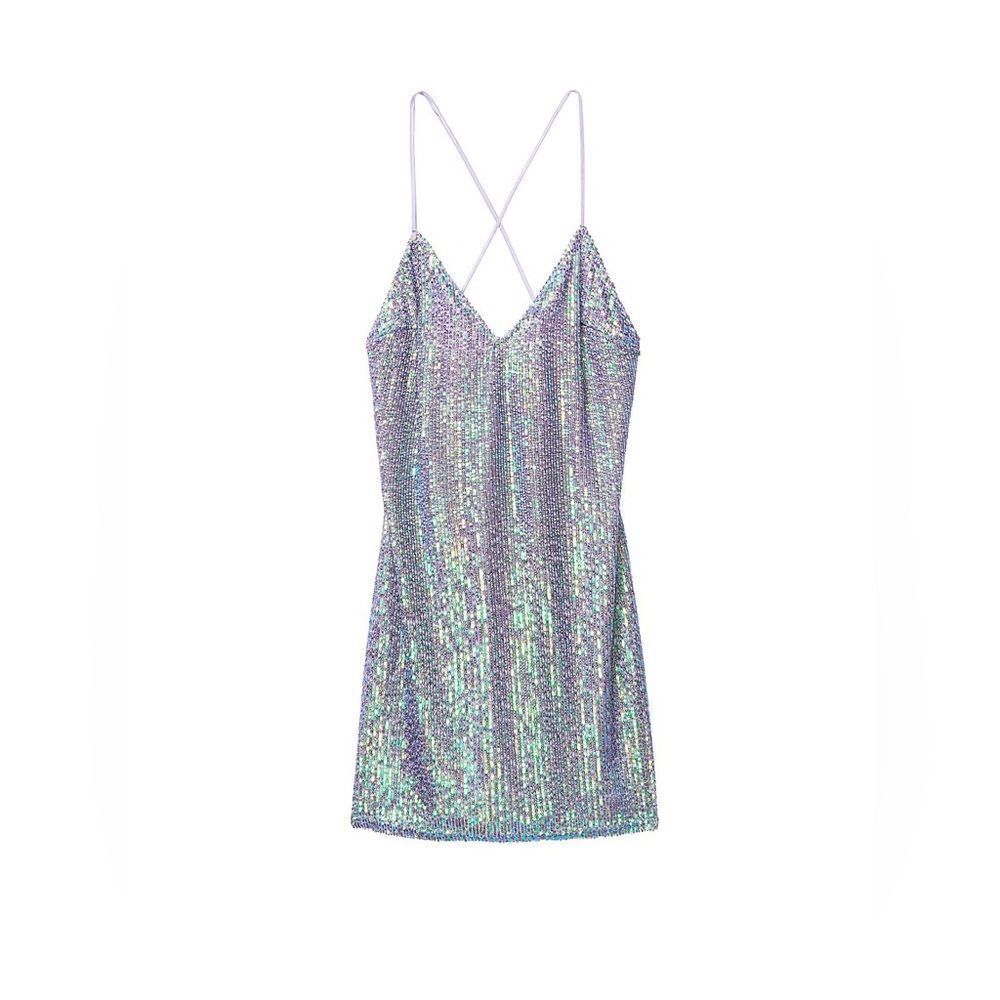 Victorias Secret‎ Lilac Sequin Slip Dress size L